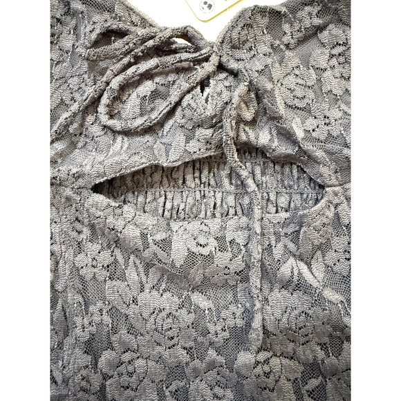 Free People Womens Bodysuit Intimately Medium Volcanic Glass Gray Lace NWT $78 - Picture 10 of 10